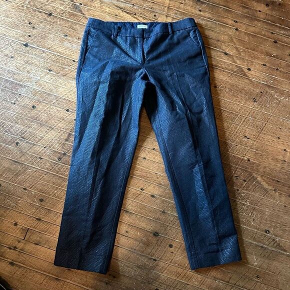 J Crew black business casual size 10 metallic slacks - Picture 1 of 5